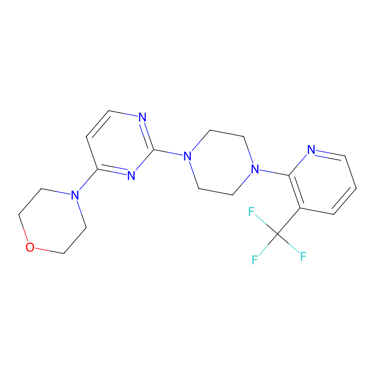 4-(2-{4-[3-(Trifluoromethyl)pyridin-2-yl]piperazin-1-yl}pyrimidin-4-yl)morpholine molecular structure, CAS 2549062-98-6