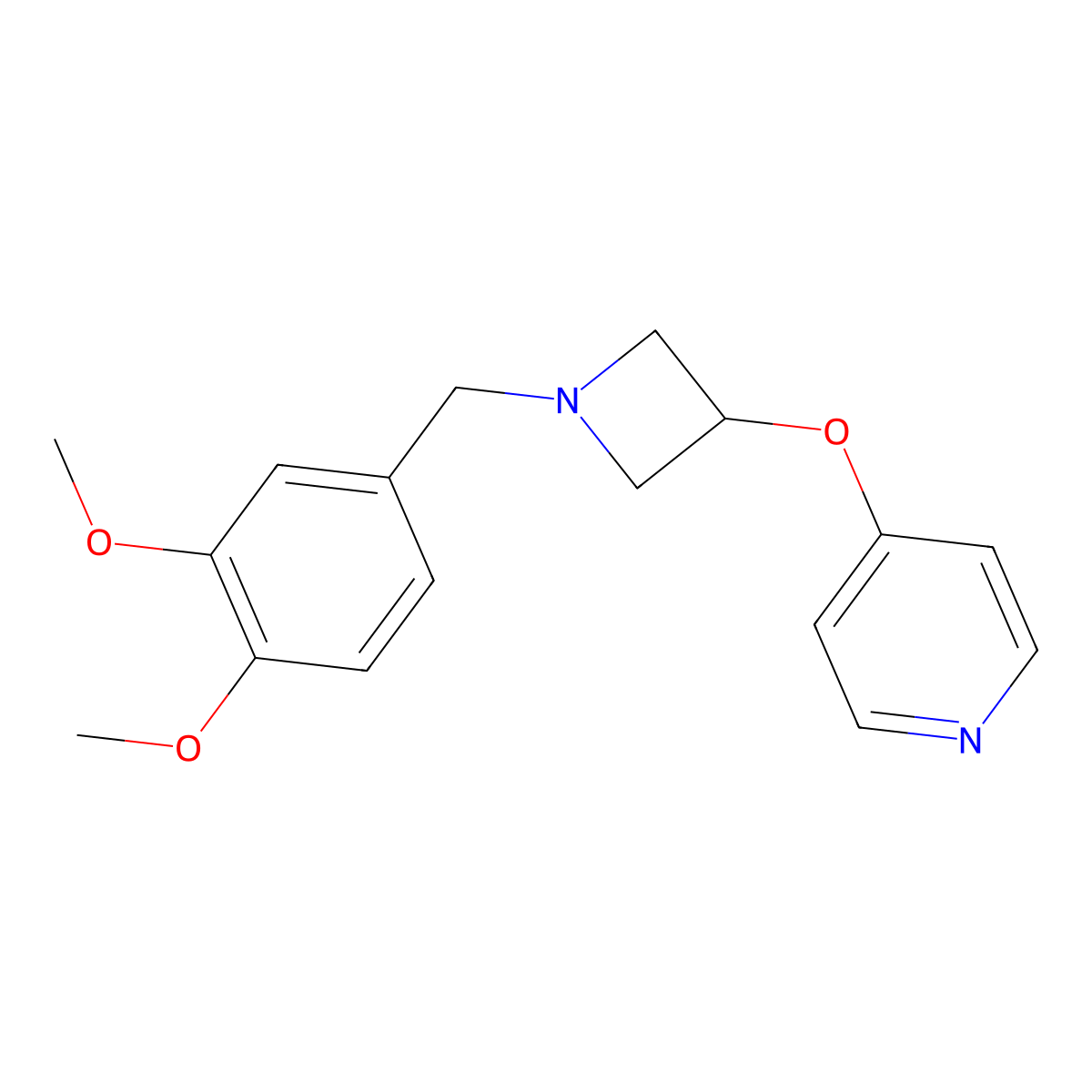 4-({1-[(3,4-Dimethoxyphenyl)methyl]azetidin-3-yl}oxy)pyridine molecular structure, CAS 2549063-00-3