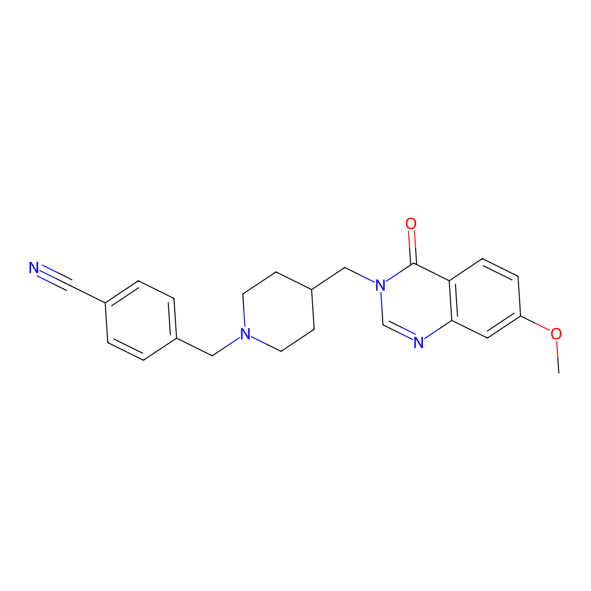 4-({4-[(7-Methoxy-4-oxo-3,4-dihydroquinazolin-3-yl)methyl]piperidin-1-yl}methyl)benzonitrile molecular structure, CAS 2549063-02-5