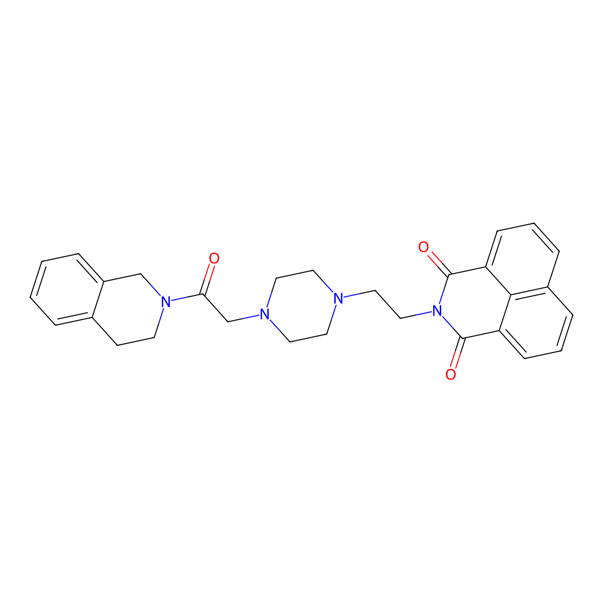 3-(2-{4-[2-Oxo-2-(1,2,3,4-tetrahydroisoquinolin-2-yl)ethyl]piperazin-1-yl}ethyl)-3-azatricyclo[7.3.1.0^{5,13}]trideca-1(13),5,7,9,11-pentaene-2,4-dione molecular structure, CAS 2549063-07-0