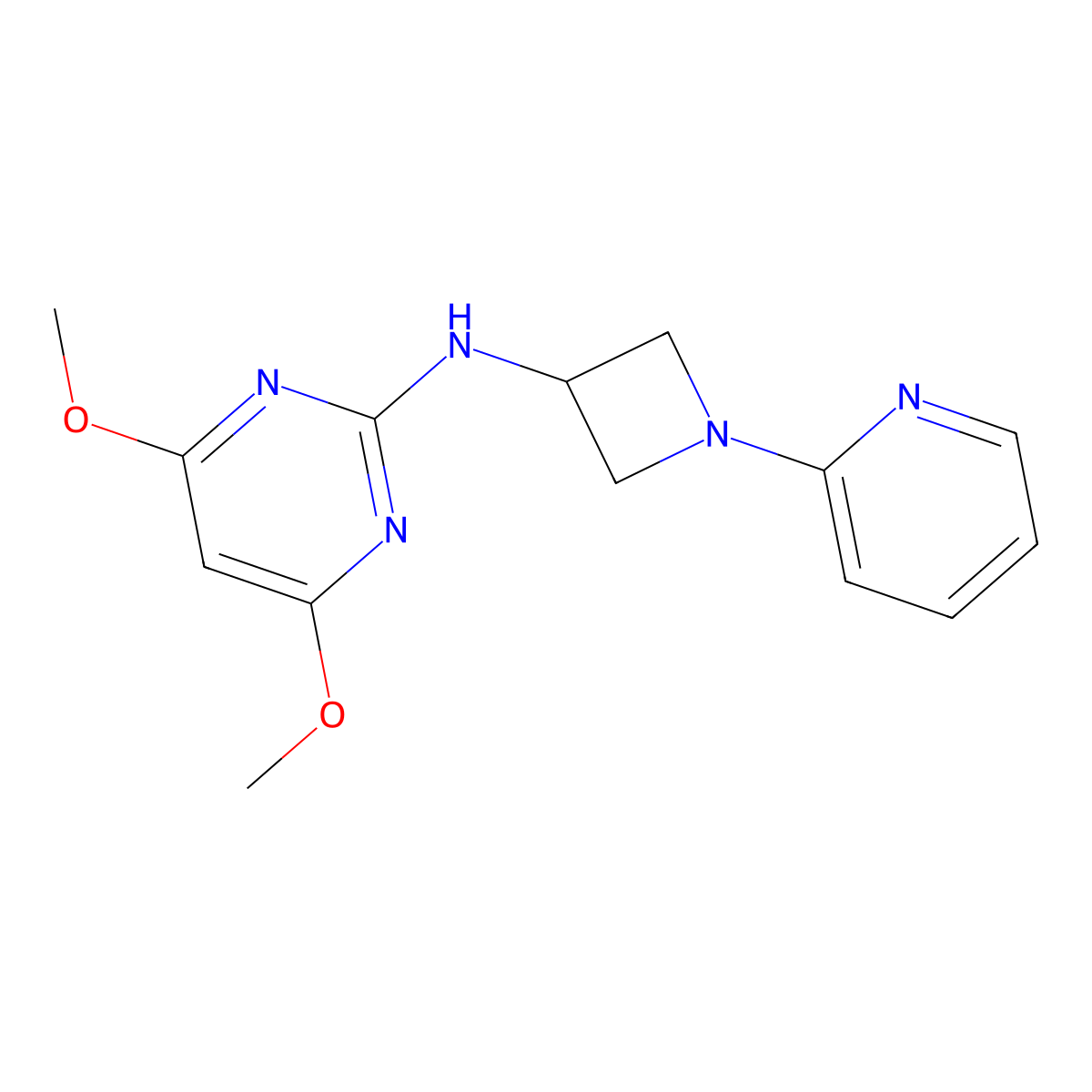 4,6-dimethoxy-N-[1-(pyridin-2-yl)azetidin-3-yl]pyrimidin-2-amine molecular structure, CAS 2549063-14-9