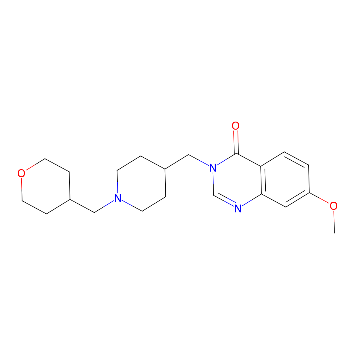 7-Methoxy-3-({1-[(oxan-4-yl)methyl]piperidin-4-yl}methyl)-3,4-dihydroquinazolin-4-one molecular structure, CAS 2549063-22-9