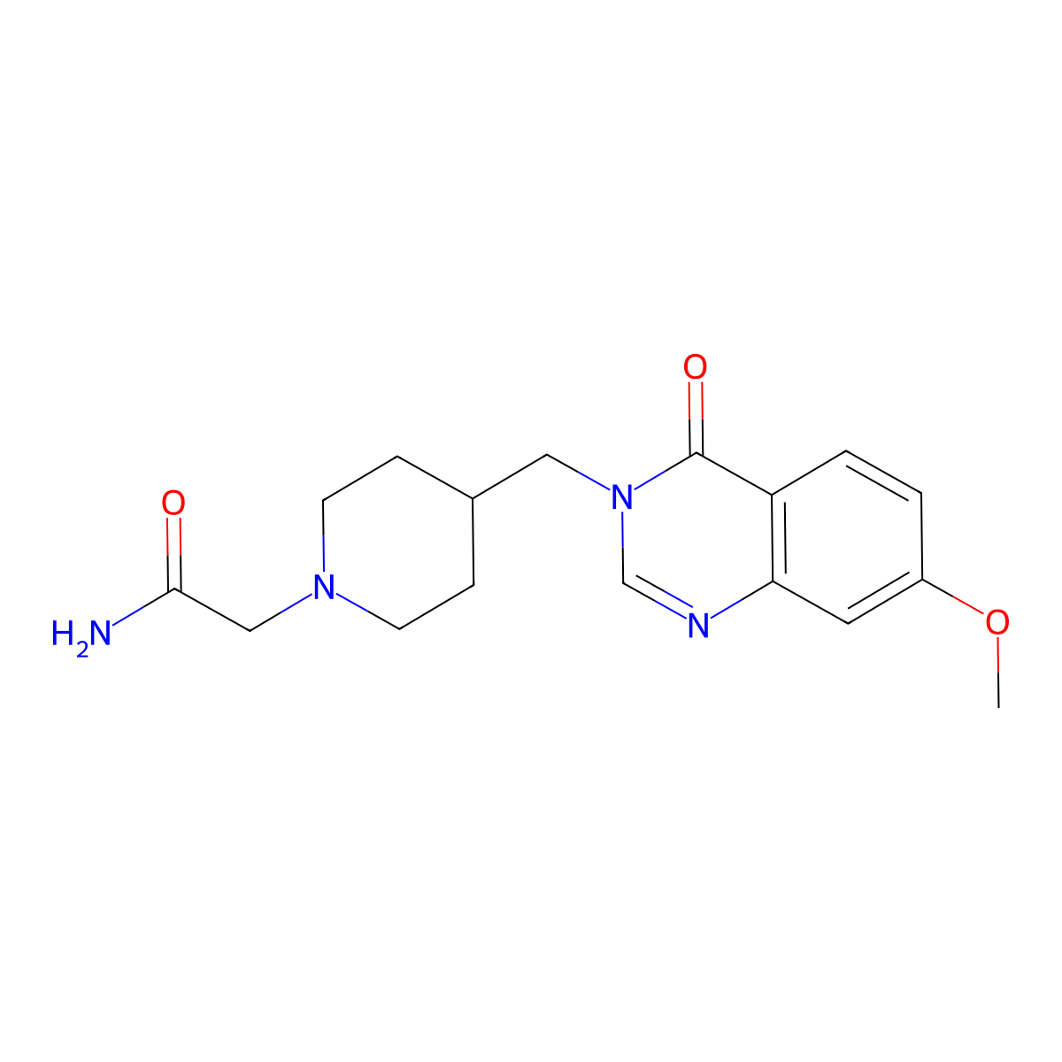 2-{4-[(7-Methoxy-4-oxo-3,4-dihydroquinazolin-3-yl)methyl]piperidin-1-yl}acetamide molecular structure, CAS 2549063-24-1