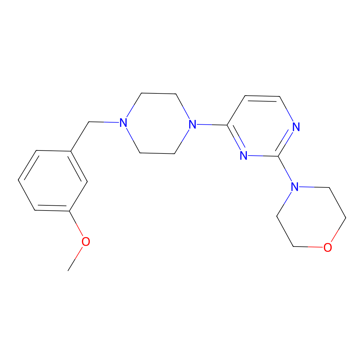 4-(4-{4-[(3-Methoxyphenyl)methyl]piperazin-1-yl}pyrimidin-2-yl)morpholine molecular structure, CAS 2549063-26-3