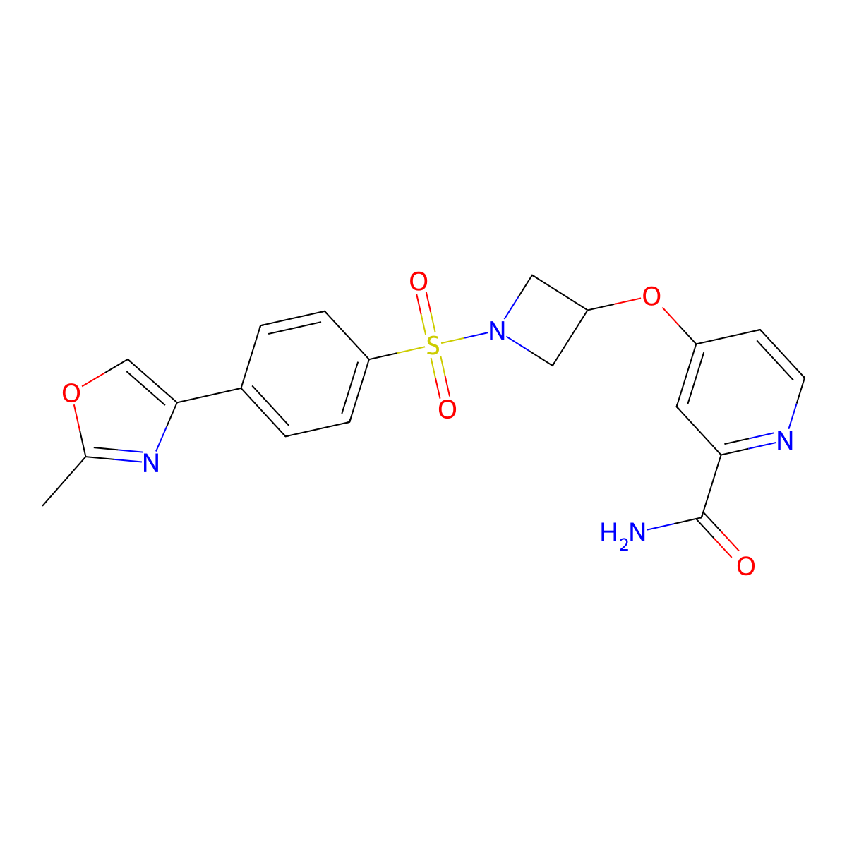 4-({1-[4-(2-Methyl-1,3-oxazol-4-yl)benzenesulfonyl]azetidin-3-yl}oxy)pyridine-2-carboxamide molecular structure, CAS 2549063-31-0