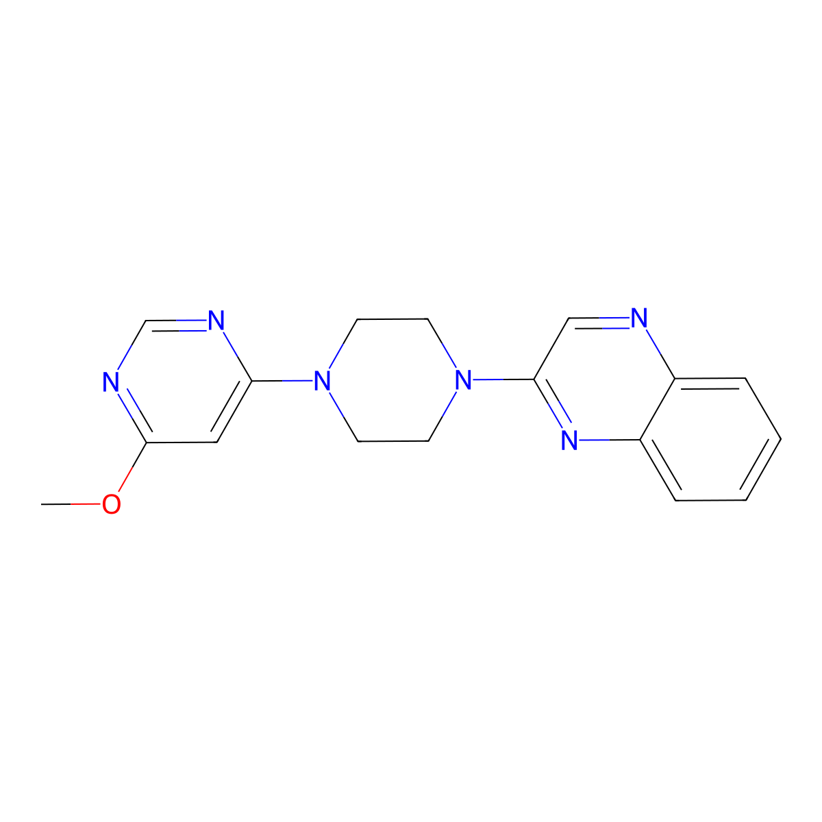 2-[4-(6-Methoxypyrimidin-4-yl)piperazin-1-yl]quinoxaline molecular structure, CAS 2549063-39-8
