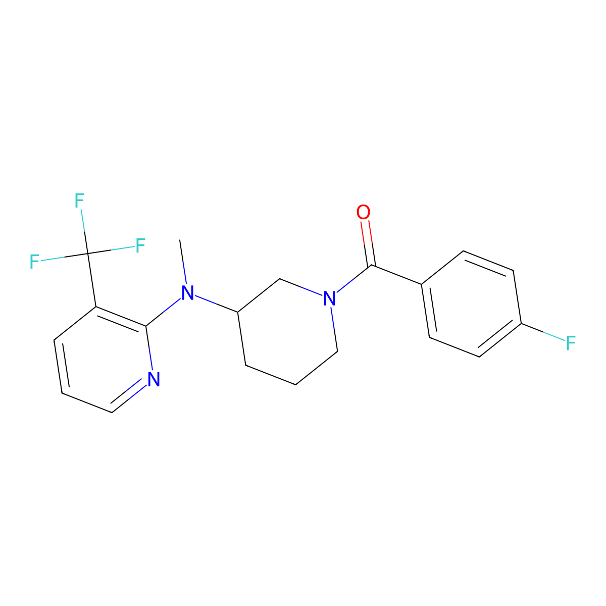 N-[1-(4-fluorobenzoyl)piperidin-3-yl]-N-methyl-3-(trifluoromethyl)pyridin-2-amine molecular structure, CAS 2549063-49-0