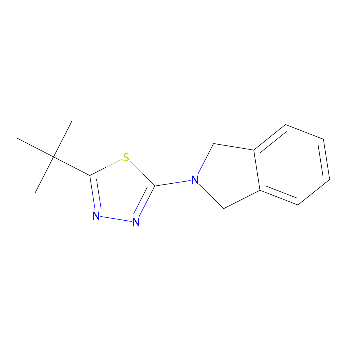 2-(5-tert-butyl-1,3,4-thiadiazol-2-yl)-2,3-dihydro-1H-isoindole molecular structure, CAS 2549063-52-5