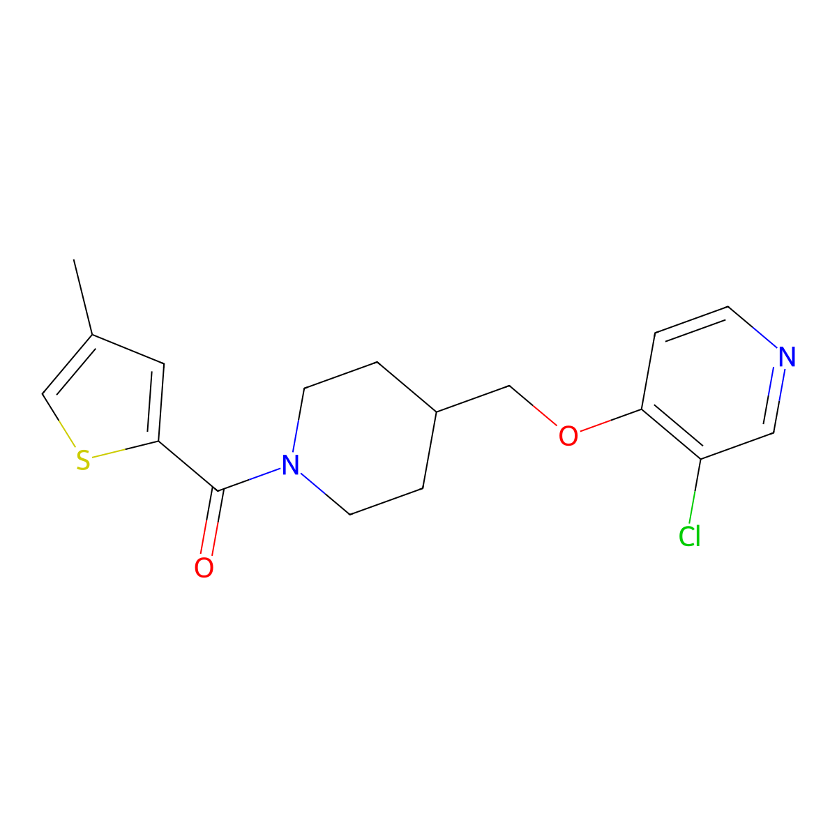 3-Chloro-4-{[1-(4-methylthiophene-2-carbonyl)piperidin-4-yl]methoxy}pyridine molecular structure, CAS 2549063-54-7