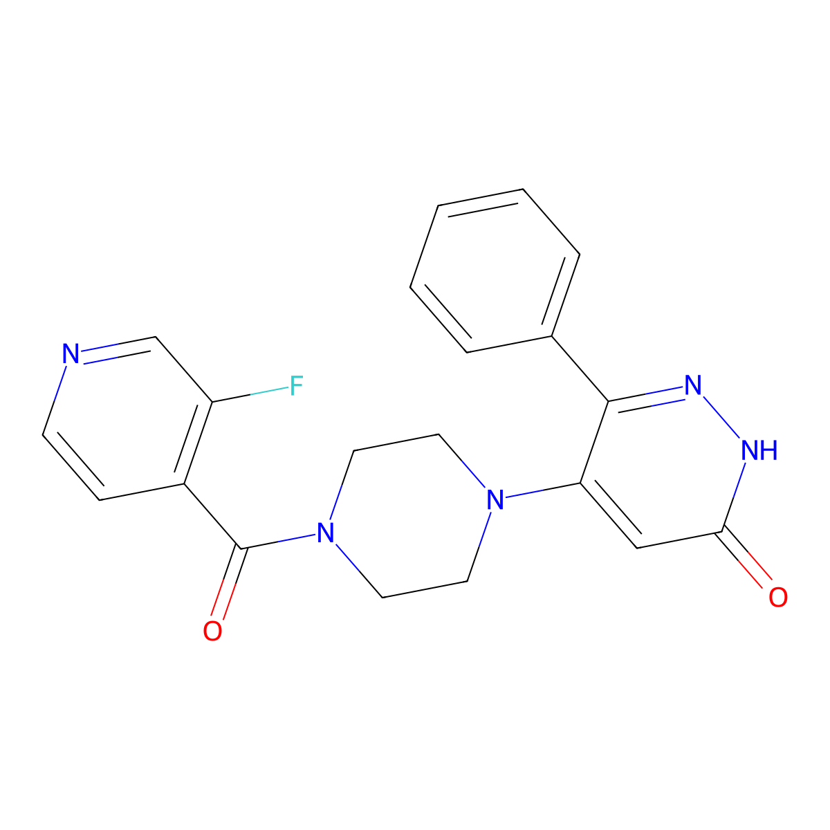 5-[4-(3-Fluoropyridine-4-carbonyl)piperazin-1-yl]-6-phenyl-2,3-dihydropyridazin-3-one molecular structure, CAS 2549063-60-5