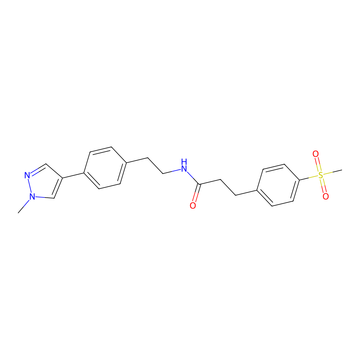3-(4-methanesulfonylphenyl)-N-{2-[4-(1-methyl-1H-pyrazol-4-yl)phenyl]ethyl}propanamide molecular structure, CAS 2549063-67-2