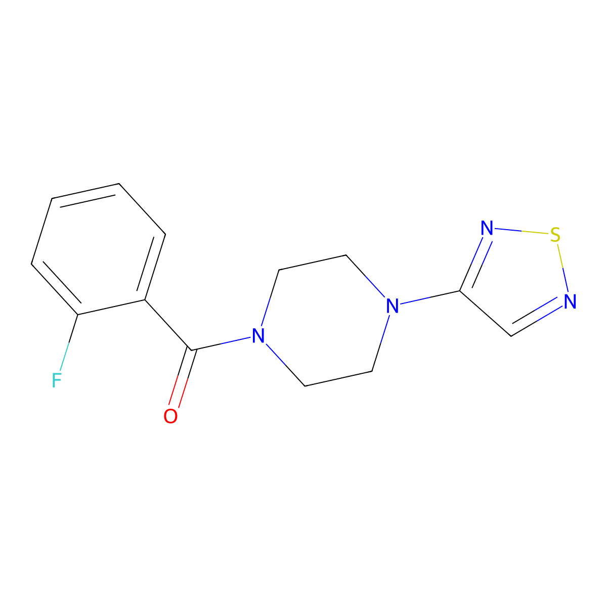 1-(2-Fluorobenzoyl)-4-(1,2,5-thiadiazol-3-yl)piperazine molecular structure, CAS 2549063-70-7