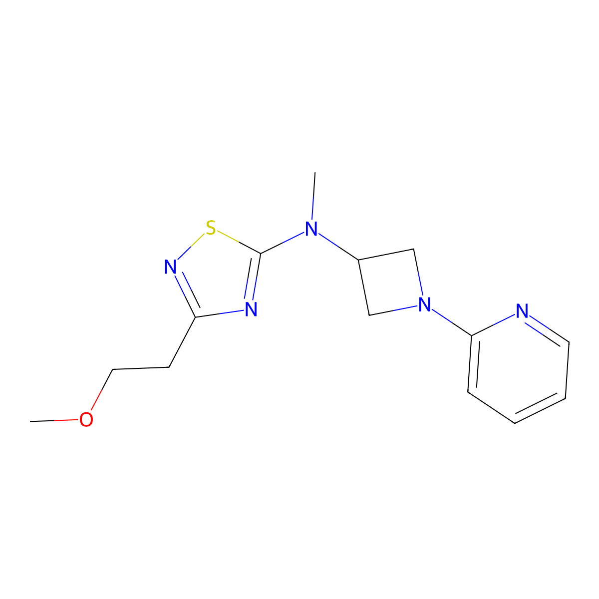 3-(2-methoxyethyl)-N-methyl-N-[1-(pyridin-2-yl)azetidin-3-yl]-1,2,4-thiadiazol-5-amine molecular structure, CAS 2549063-72-9