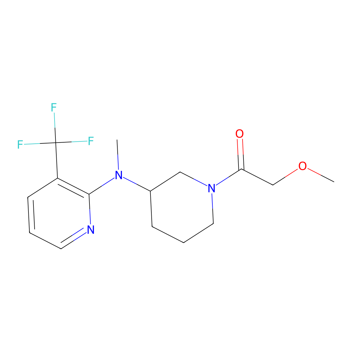 2-Methoxy-1-(3-{methyl[3-(trifluoromethyl)pyridin-2-yl]amino}piperidin-1-yl)ethan-1-one molecular structure, CAS 2549063-75-2