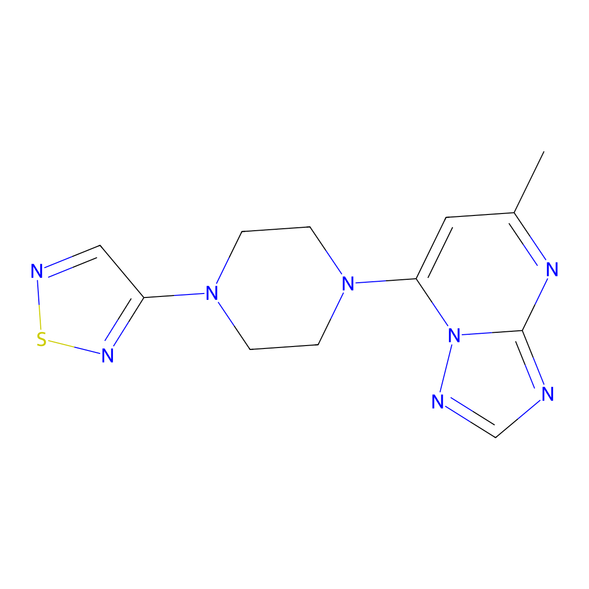 1-{5-Methyl-[1,2,4]triazolo[1,5-a]pyrimidin-7-yl}-4-(1,2,5-thiadiazol-3-yl)piperazine molecular structure, CAS 2549063-80-9