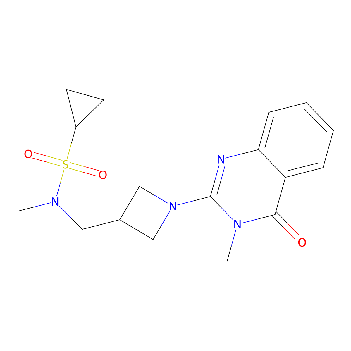 N-methyl-N-{[1-(3-methyl-4-oxo-3,4-dihydroquinazolin-2-yl)azetidin-3-yl]methyl}cyclopropanesulfonamide molecular structure, CAS 2549063-86-5