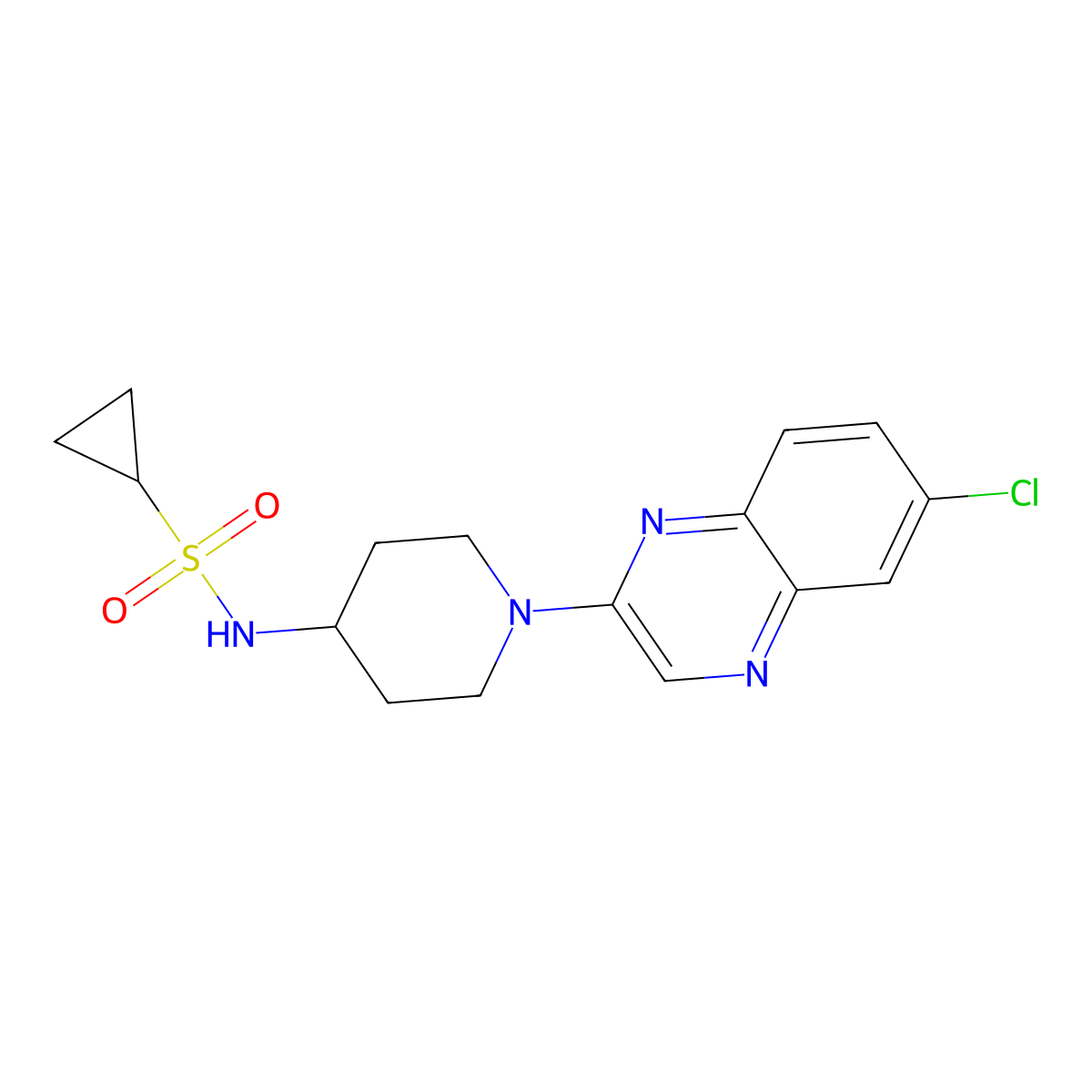 N-[1-(6-chloroquinoxalin-2-yl)piperidin-4-yl]cyclopropanesulfonamide molecular structure, CAS 2549064-00-6