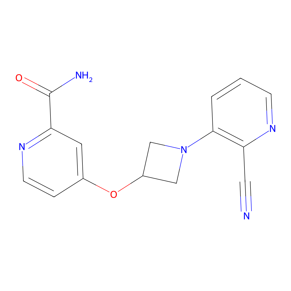 4-{[1-(2-Cyanopyridin-3-yl)azetidin-3-yl]oxy}pyridine-2-carboxamide molecular structure, CAS 2549064-03-9