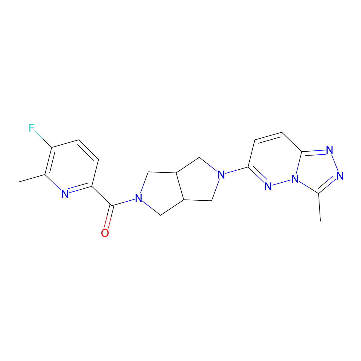 3-Fluoro-2-methyl-6-(5-{3-methyl-[1,2,4]triazolo[4,3-b]pyridazin-6-yl}-octahydropyrrolo[3,4-c]pyrrole-2-carbonyl)pyridine molecular structure, CAS 2549064-04-0