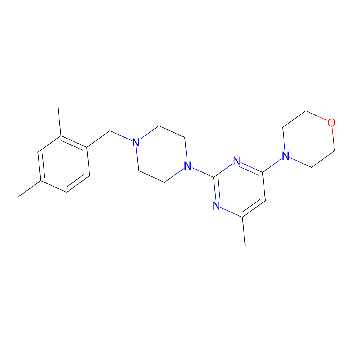 4-(2-{4-[(2,4-Dimethylphenyl)methyl]piperazin-1-yl}-6-methylpyrimidin-4-yl)morpholine molecular structure, CAS 2549064-05-1