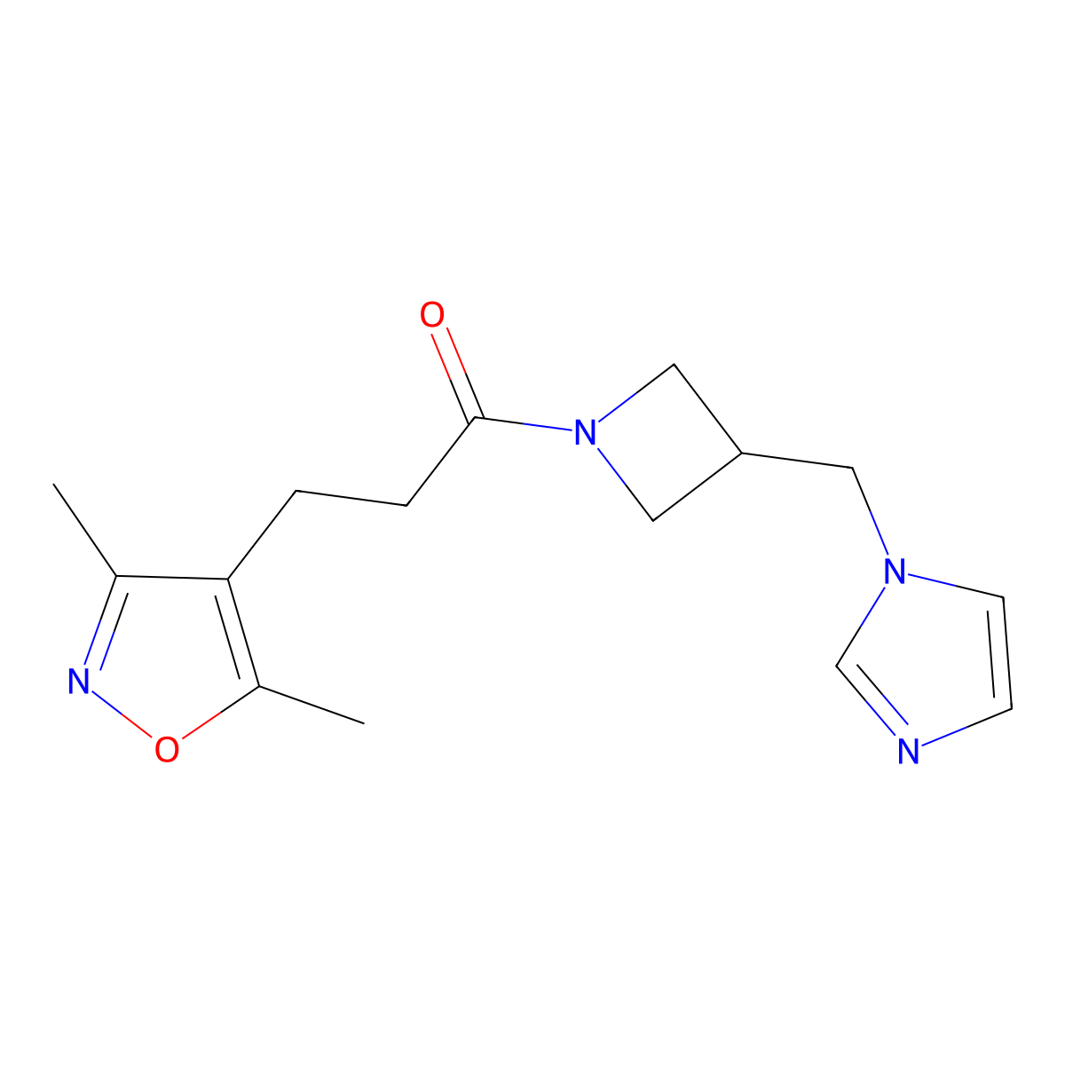 3-(3,5-dimethyl-1,2-oxazol-4-yl)-1-{3-[(1H-imidazol-1-yl)methyl]azetidin-1-yl}propan-1-one molecular structure, CAS 2549064-12-0