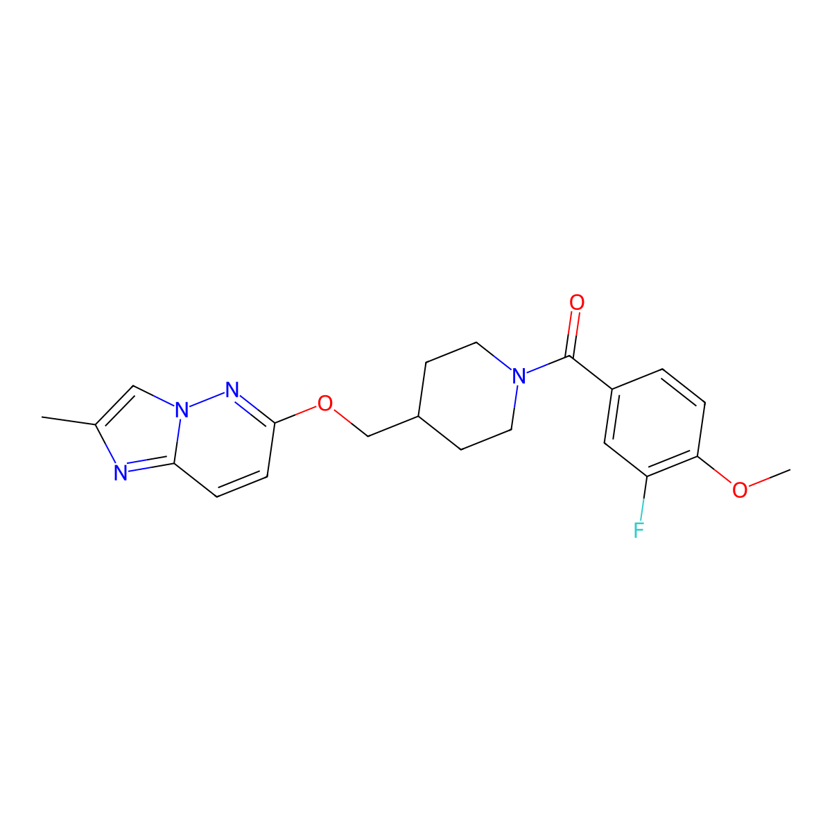 1-(3-Fluoro-4-methoxybenzoyl)-4-[({2-methylimidazo[1,2-b]pyridazin-6-yl}oxy)methyl]piperidine molecular structure, CAS 2549064-15-3