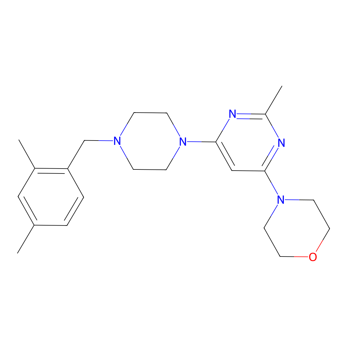 4-(6-{4-[(2,4-Dimethylphenyl)methyl]piperazin-1-yl}-2-methylpyrimidin-4-yl)morpholine molecular structure, CAS 2549064-16-4