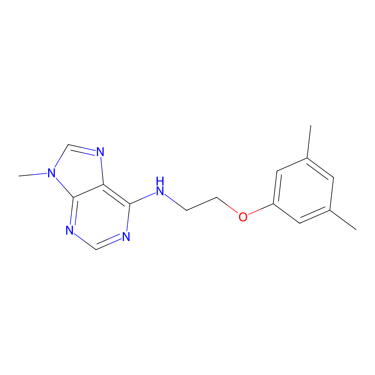 N-[2-(3,5-dimethylphenoxy)ethyl]-9-methyl-9H-purin-6-amine molecular structure, CAS 2549064-26-6