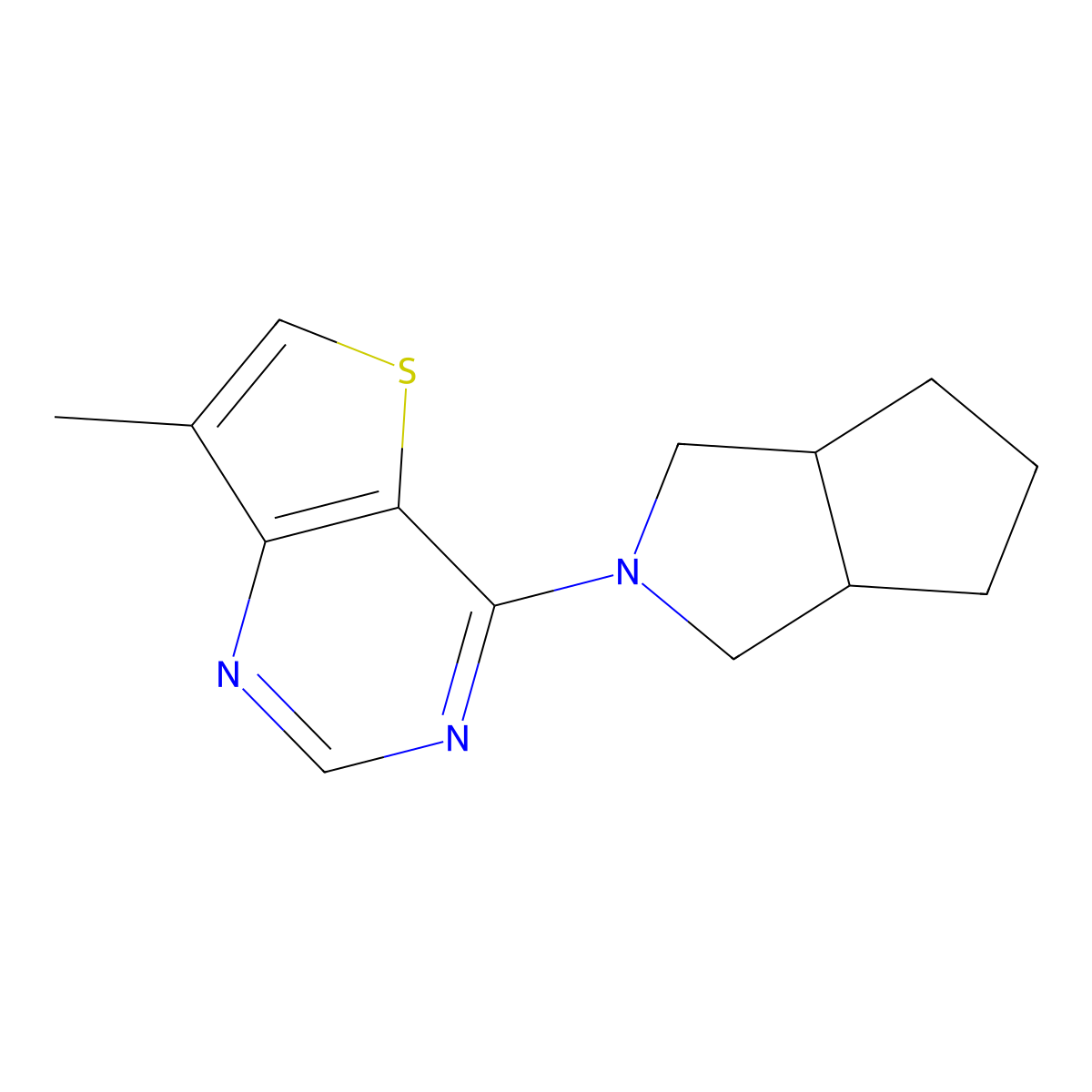 7-Methyl-4-{octahydrocyclopenta[c]pyrrol-2-yl}thieno[3,2-d]pyrimidine molecular structure, CAS 2549064-28-8