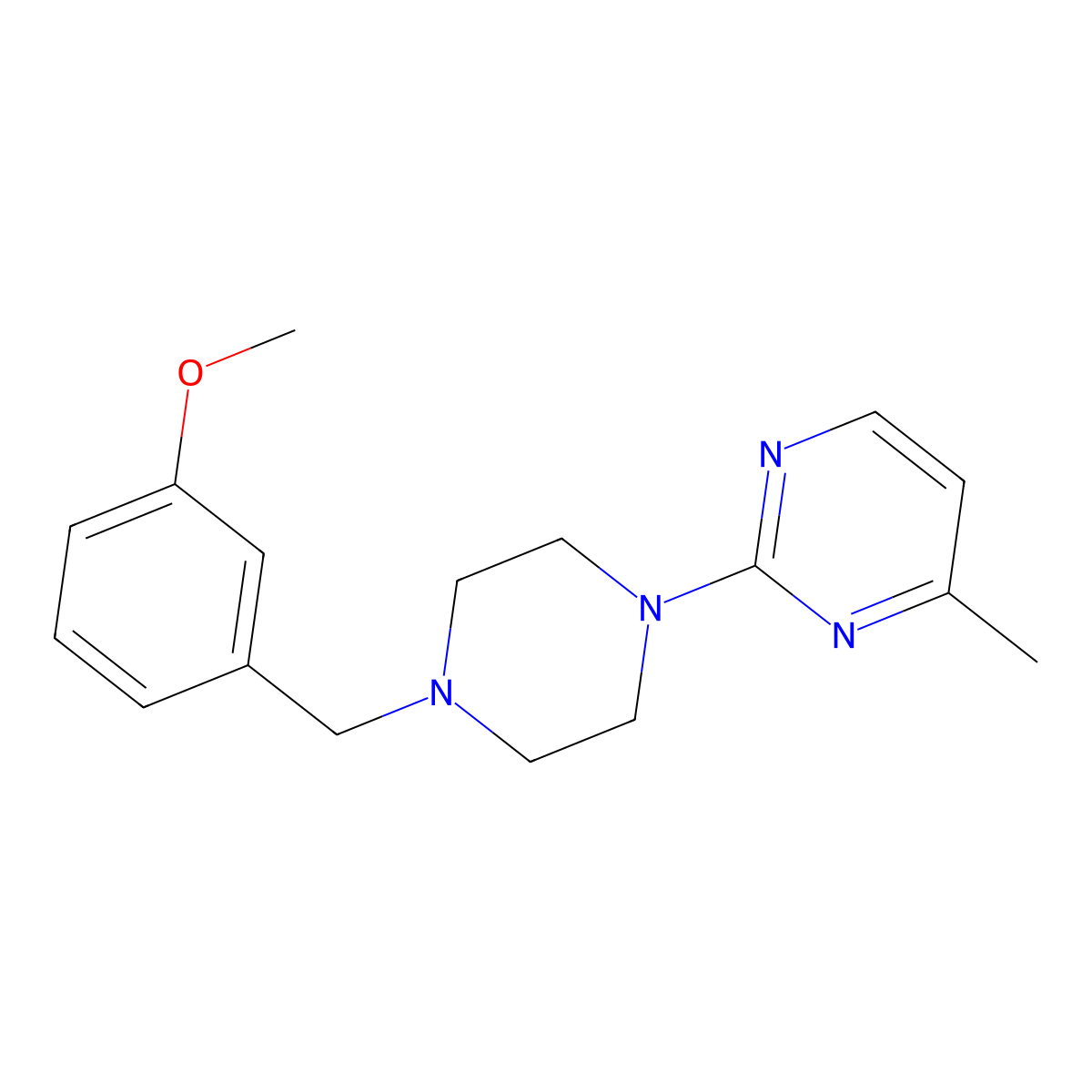 2-{4-[(3-Methoxyphenyl)methyl]piperazin-1-yl}-4-methylpyrimidine molecular structure, CAS 2549064-32-4