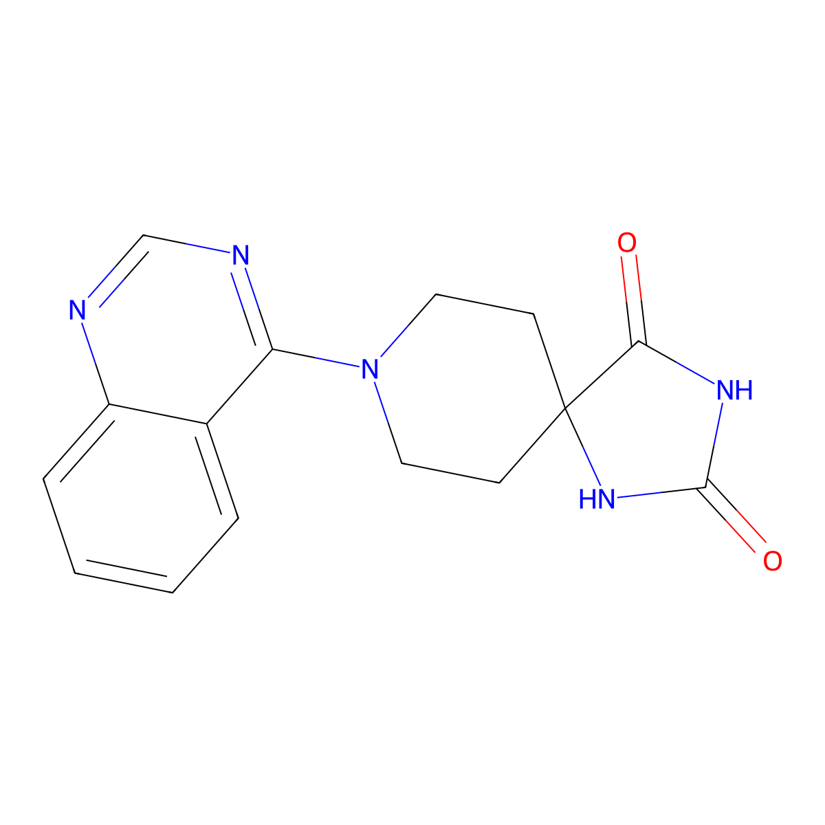 8-(Quinazolin-4-yl)-1,3,8-triazaspiro[4.5]decane-2,4-dione molecular structure, CAS 2549064-35-7