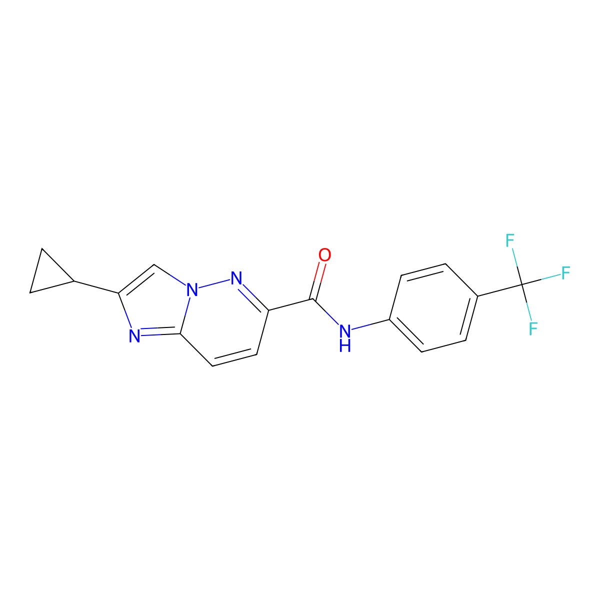 2-cyclopropyl-N-[4-(trifluoromethyl)phenyl]imidazo[1,2-b]pyridazine-6-carboxamide molecular structure, CAS 2549064-37-9