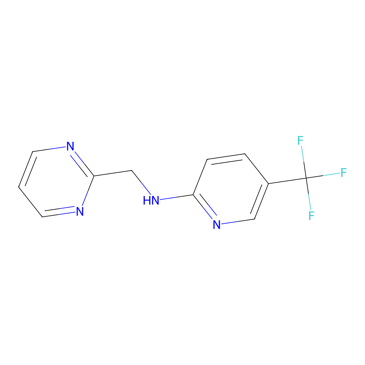 N-[(pyrimidin-2-yl)methyl]-5-(trifluoromethyl)pyridin-2-amine molecular structure, CAS 2549064-38-0
