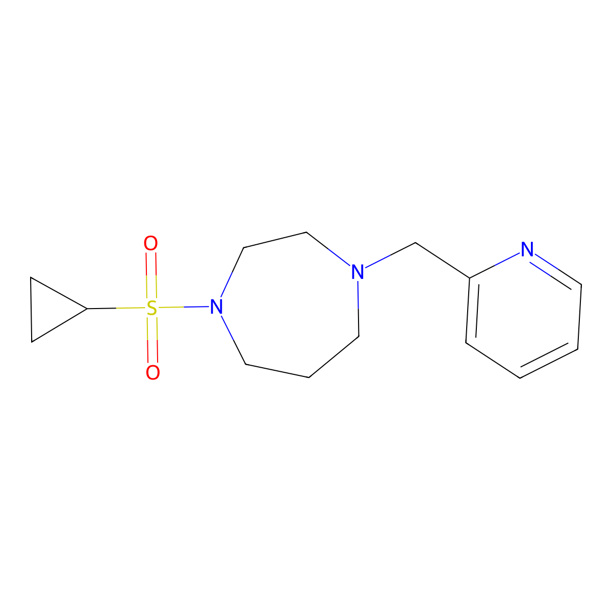 1-(Cyclopropanesulfonyl)-4-[(pyridin-2-yl)methyl]-1,4-diazepane molecular structure, CAS 2549064-55-1