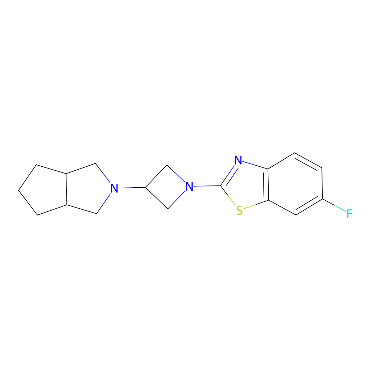 6-Fluoro-2-(3-{octahydrocyclopenta[c]pyrrol-2-yl}azetidin-1-yl)-1,3-benzothiazole molecular structure, CAS 2549064-72-2