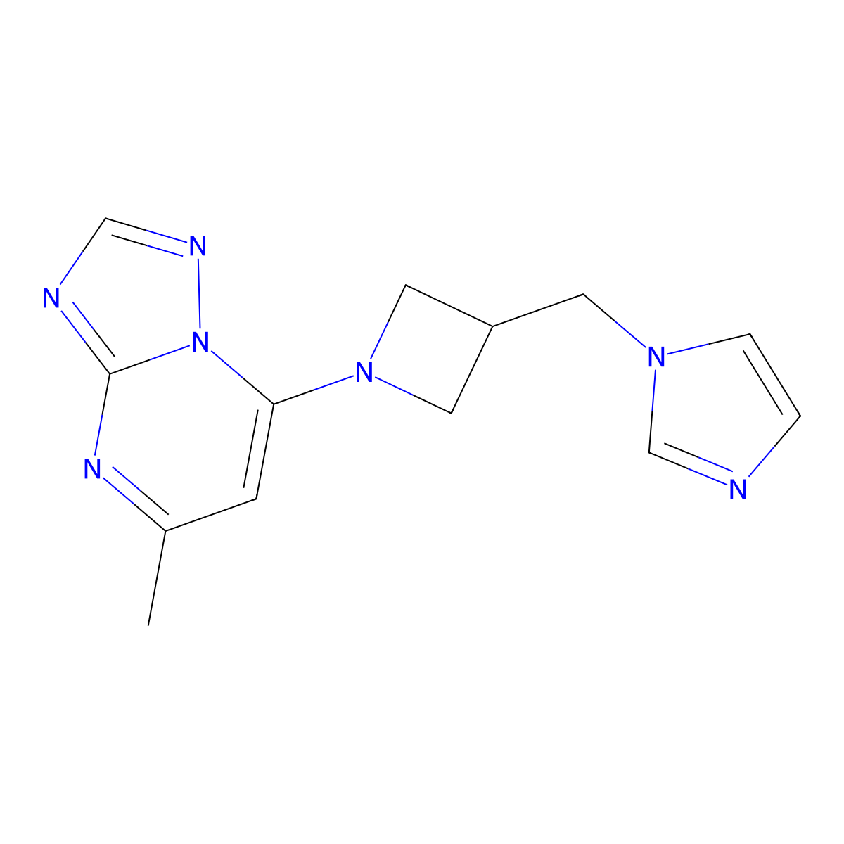 1-[(1-{5-methyl-[1,2,4]triazolo[1,5-a]pyrimidin-7-yl}azetidin-3-yl)methyl]-1H-imidazole molecular structure, CAS 2549064-87-9