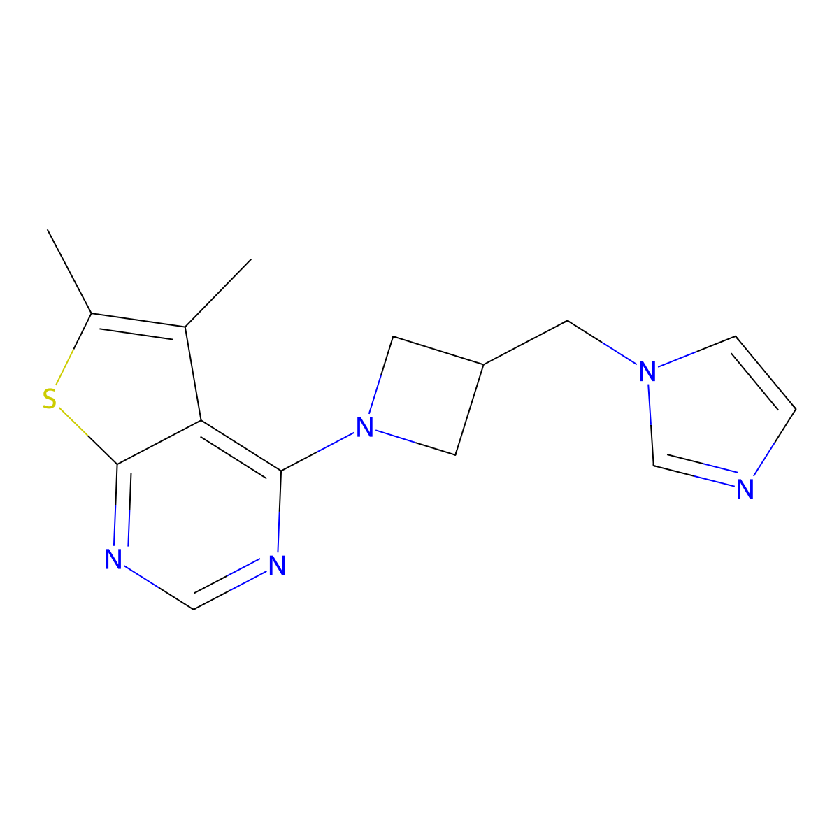 1-[(1-{5,6-dimethylthieno[2,3-d]pyrimidin-4-yl}azetidin-3-yl)methyl]-1H-imidazole molecular structure, CAS 2549064-93-7