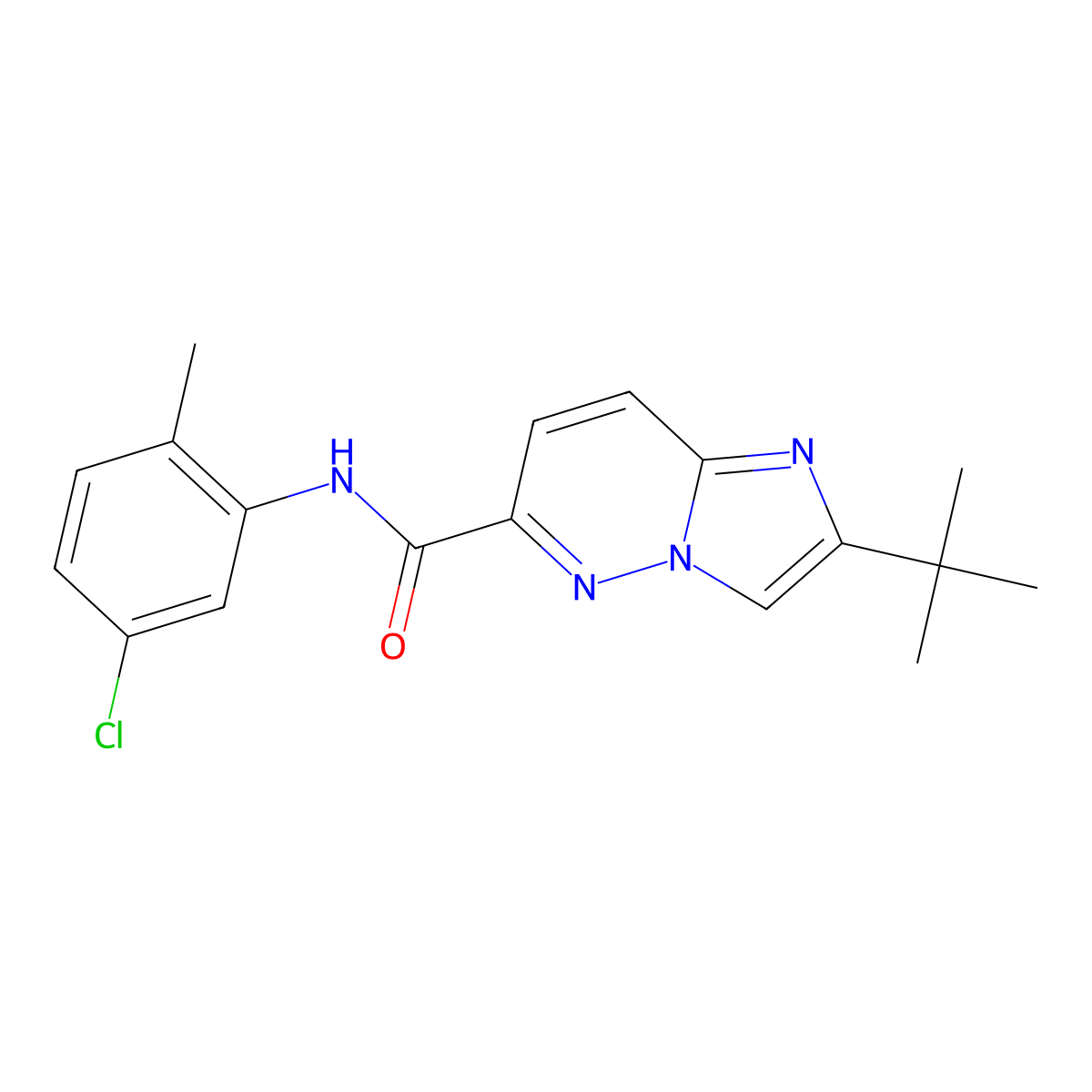 2-tert-butyl-N-(5-chloro-2-methylphenyl)imidazo[1,2-b]pyridazine-6-carboxamide molecular structure, CAS 2549064-98-2