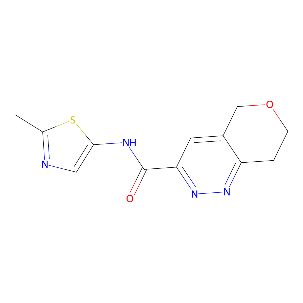 N-(2-methyl-1,3-thiazol-5-yl)-5H,7H,8H-pyrano[4,3-c]pyridazine-3-carboxamide molecular structure, CAS 2549065-02-1