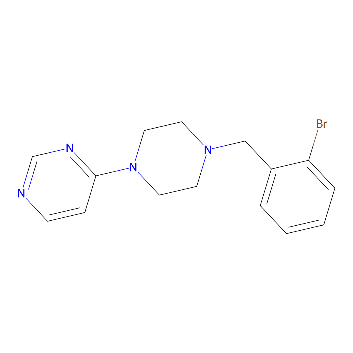 4-{4-[(2-Bromophenyl)methyl]piperazin-1-yl}pyrimidine molecular structure, CAS 2549065-05-4