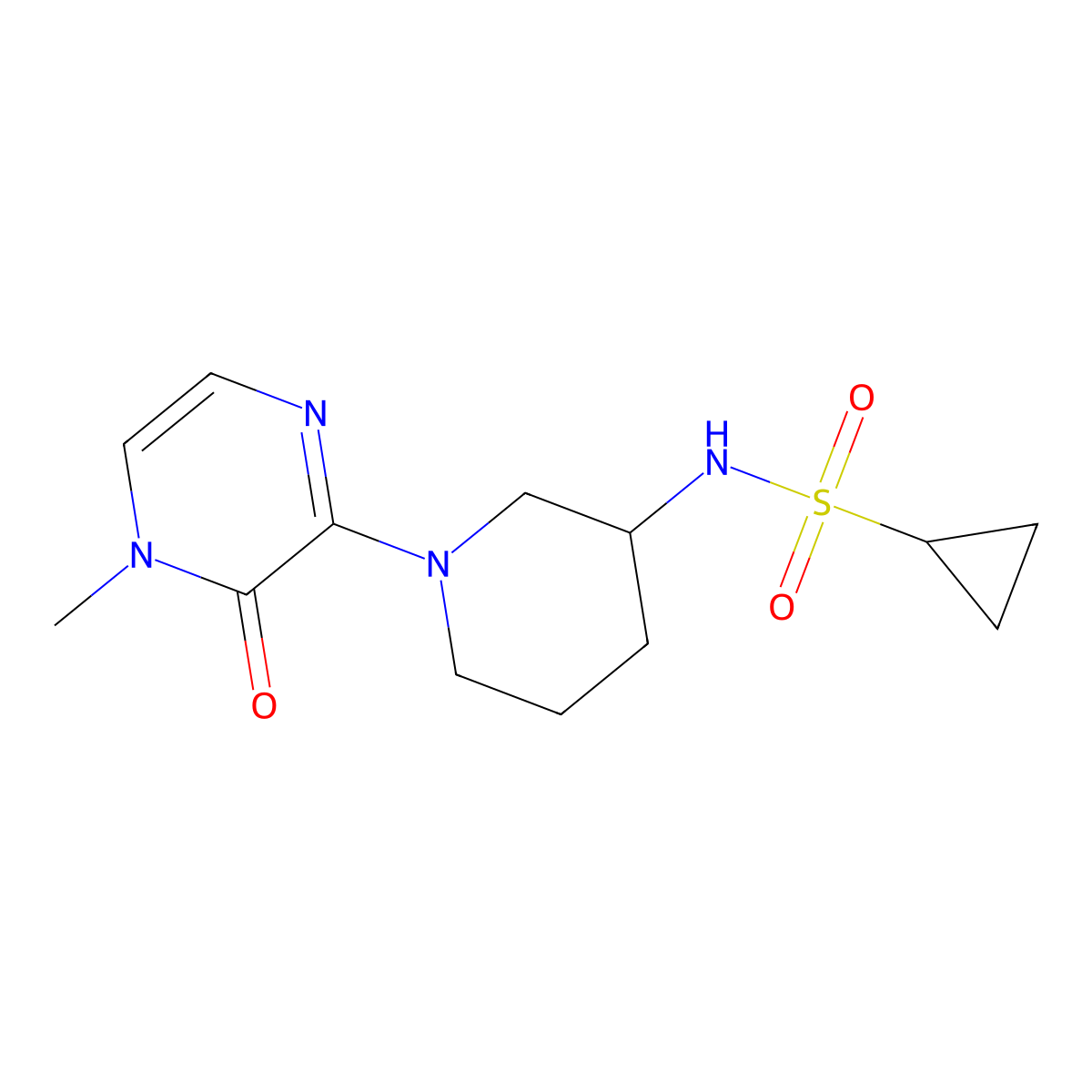 N-[1-(4-methyl-3-oxo-3,4-dihydropyrazin-2-yl)piperidin-3-yl]cyclopropanesulfonamide molecular structure, CAS 2549065-07-6