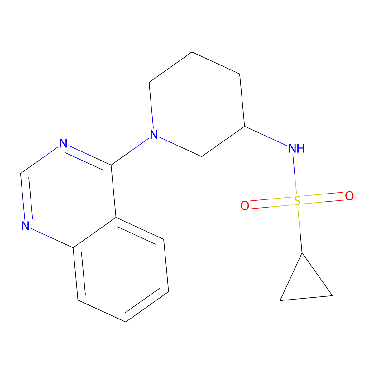 N-[1-(quinazolin-4-yl)piperidin-3-yl]cyclopropanesulfonamide molecular structure, CAS 2549065-11-2