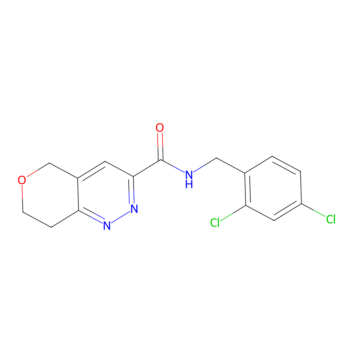 N-[(2,4-dichlorophenyl)methyl]-5H,7H,8H-pyrano[4,3-c]pyridazine-3-carboxamide molecular structure, CAS 2549065-19-0