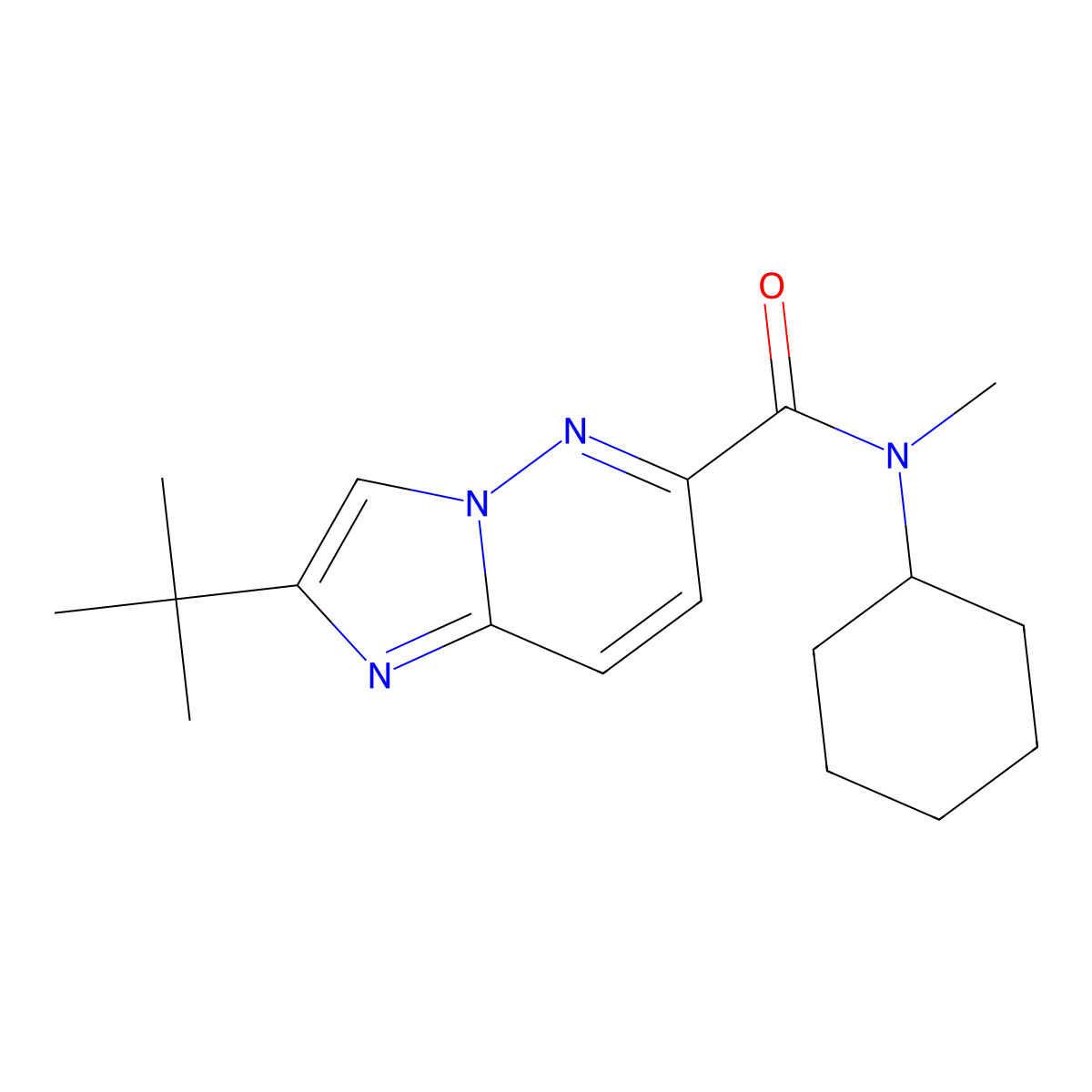 2-tert-butyl-N-cyclohexyl-N-methylimidazo[1,2-b]pyridazine-6-carboxamide molecular structure, CAS 2549065-20-3