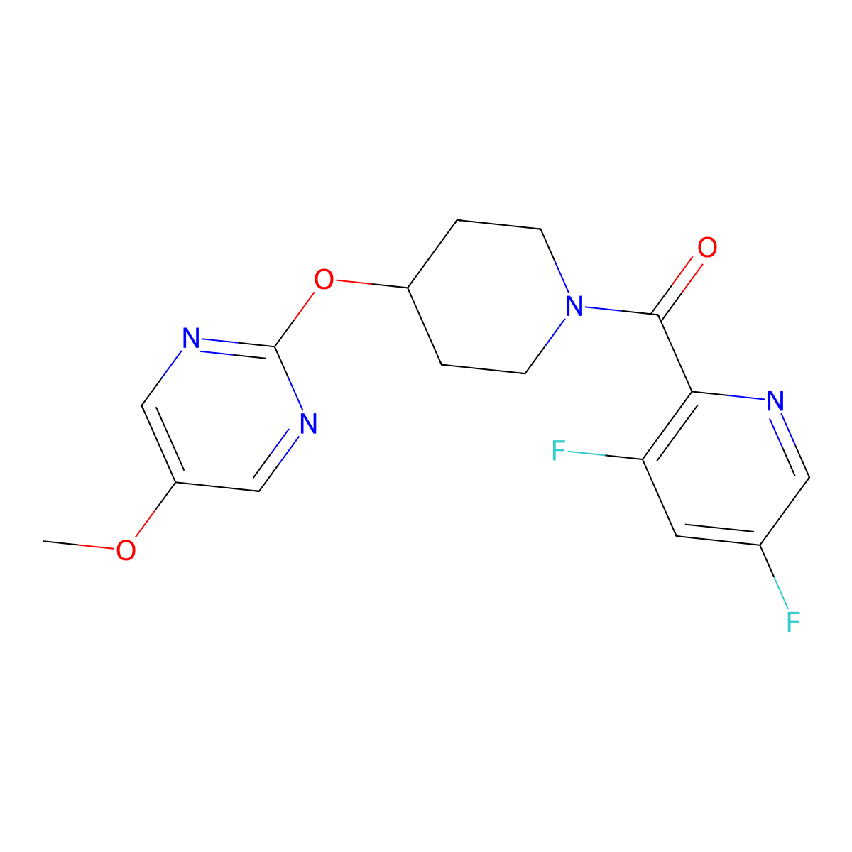 2-{[1-(3,5-Difluoropyridine-2-carbonyl)piperidin-4-yl]oxy}-5-methoxypyrimidine molecular structure, CAS 2549065-26-9