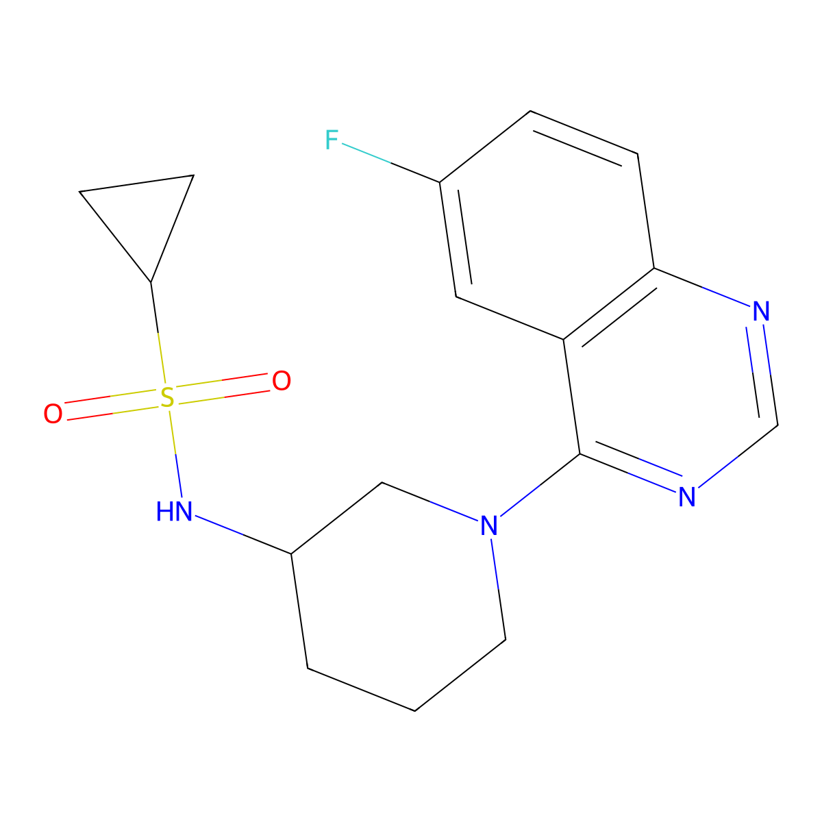 N-[1-(6-fluoroquinazolin-4-yl)piperidin-3-yl]cyclopropanesulfonamide molecular structure, CAS 2549065-45-2