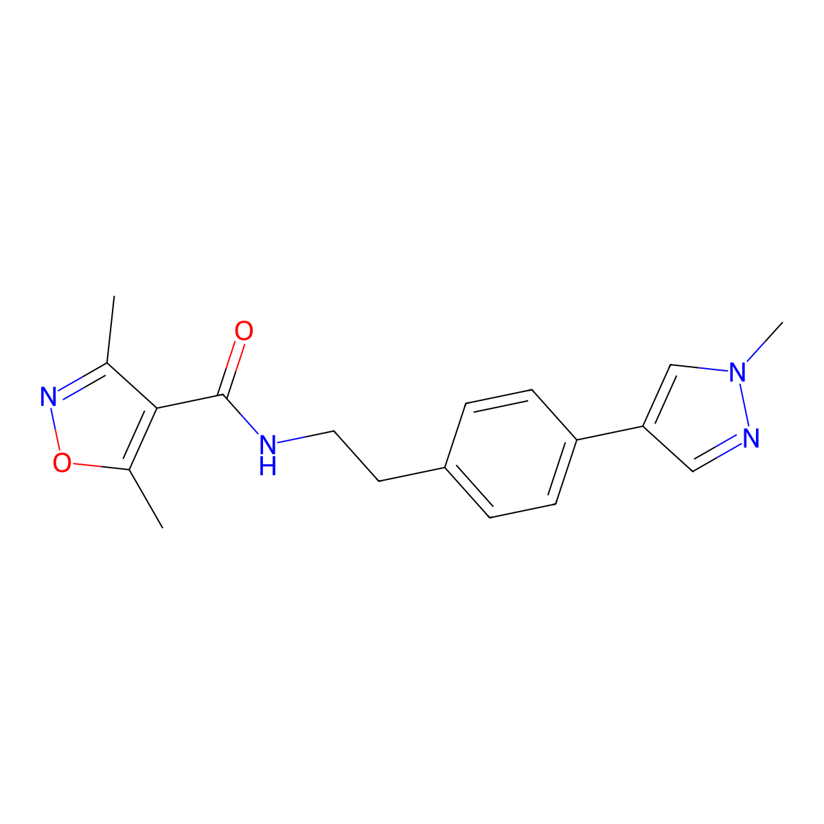 3,5-dimethyl-N-{2-[4-(1-methyl-1H-pyrazol-4-yl)phenyl]ethyl}-1,2-oxazole-4-carboxamide molecular structure, CAS 2549065-49-6