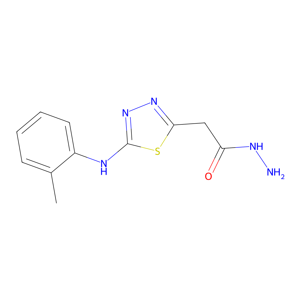 2-{5-[(2-Methylphenyl)amino]-1,3,4-thiadiazol-2-yl}acetohydrazide molecular structure, CAS 2549065-74-7