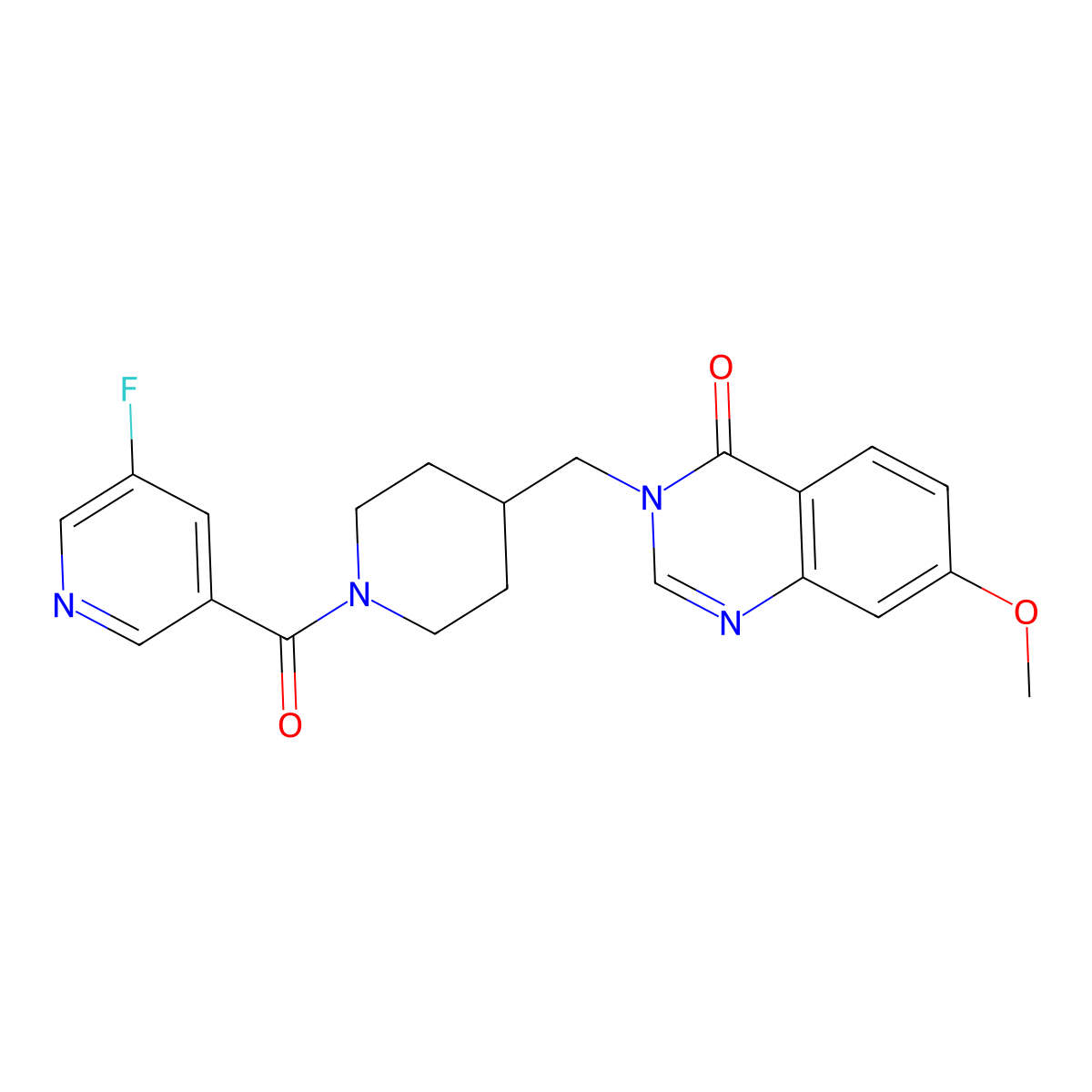 3-{[1-(5-Fluoropyridine-3-carbonyl)piperidin-4-yl]methyl}-7-methoxy-3,4-dihydroquinazolin-4-one molecular structure, CAS 2549065-78-1