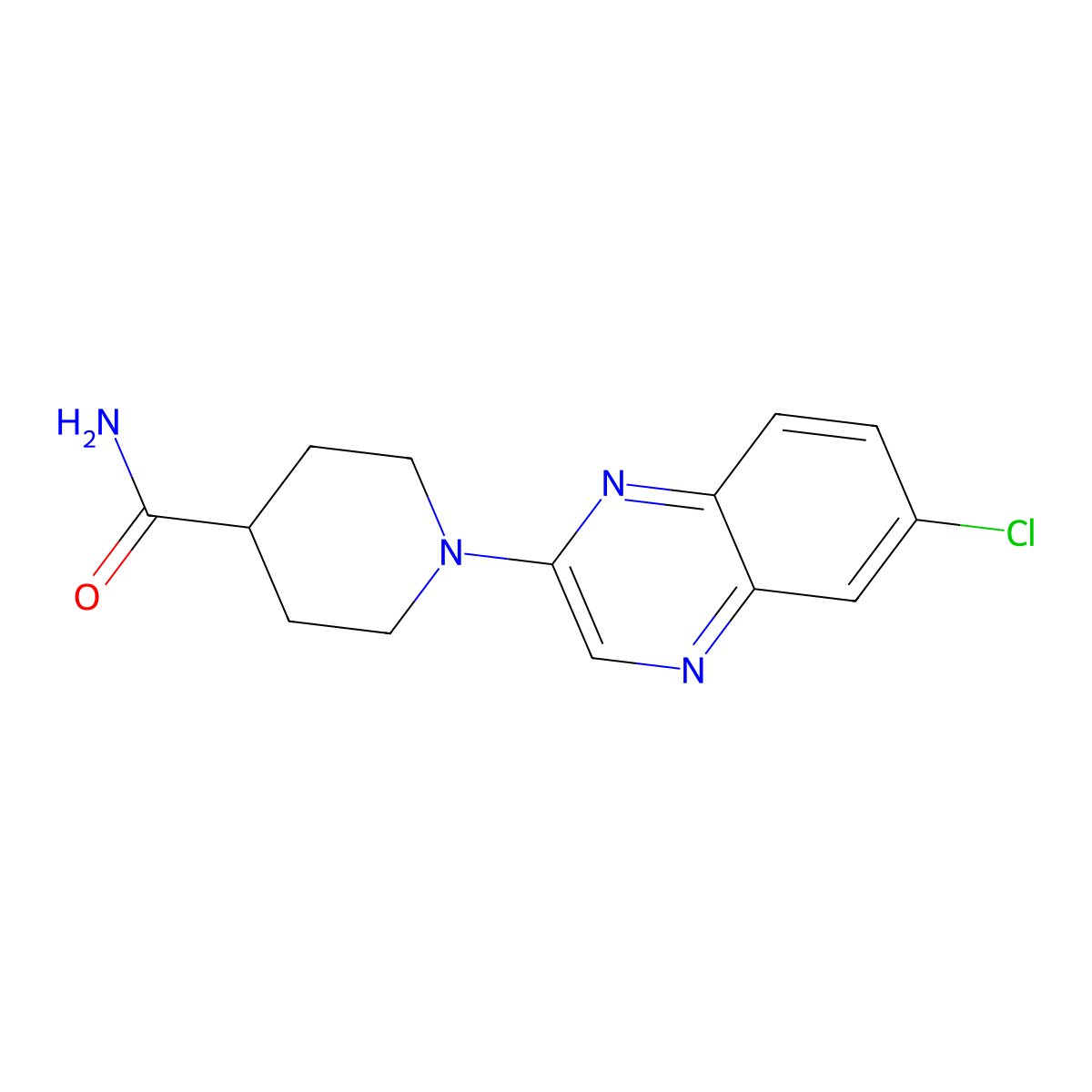 1-(6-Chloroquinoxalin-2-yl)piperidine-4-carboxamide molecular structure, CAS 2549066-09-1